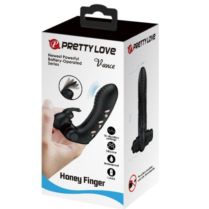 PRETTY LOVE - VANCE BLACK RABBIT VIBRATOR FINGERABDECKUNG - INTIM SPACE Online Sexshop