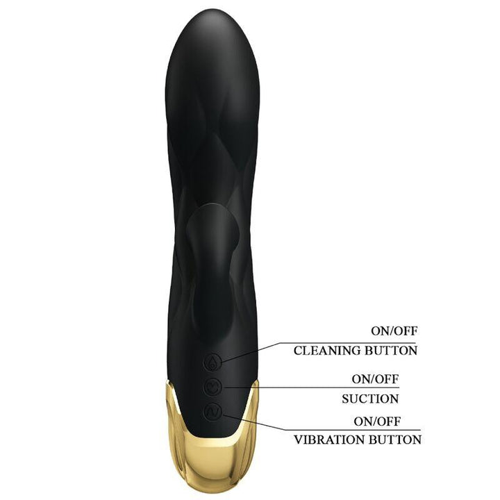 PRETTY LOVE - SCHWARZER WIEDERAUFLADBARER, VERGOLDETER LUXUSVIBRATOR - INTIM SPACE Online Sexshop