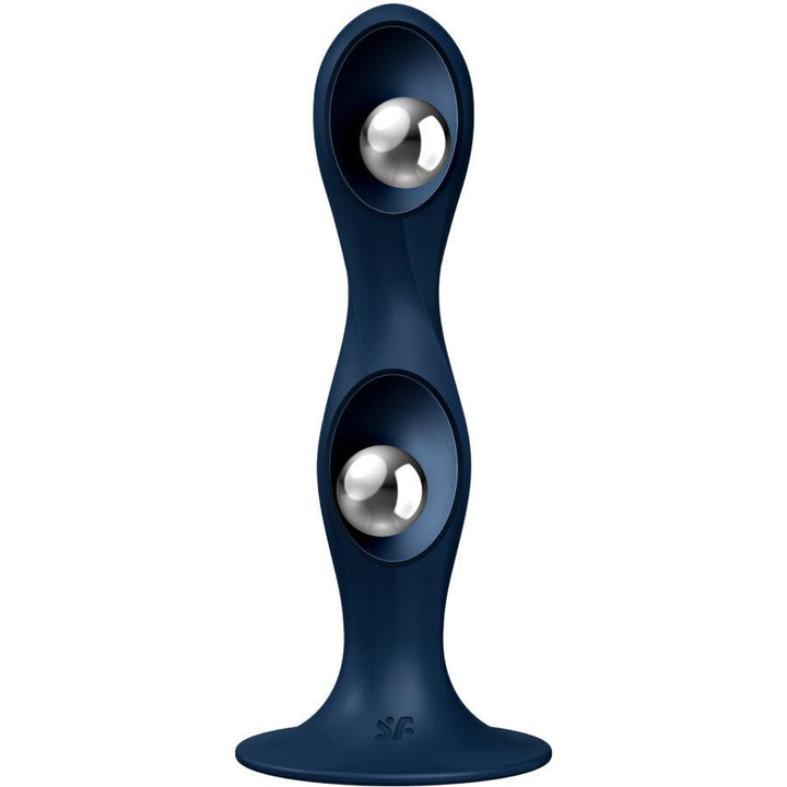 SATISFYER - DOUBLE BALL-R SILIKONDILDO BLAU - INTIM SPACE Online Sexshop