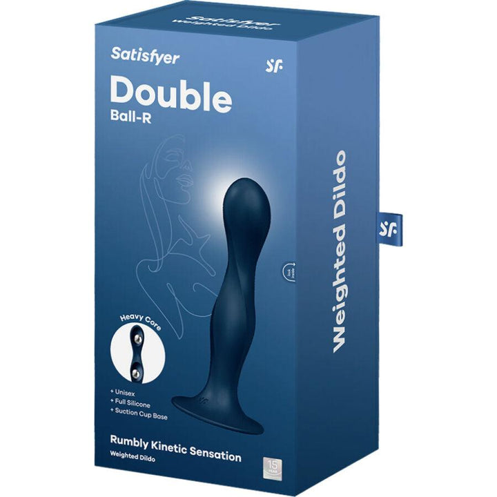 SATISFYER - DOUBLE BALL-R SILIKONDILDO BLAU - INTIM SPACE Online Sexshop