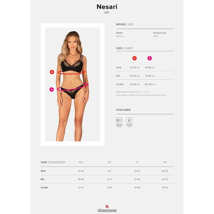 OBSESSIVE - NESARI-SET ZWEITEILIG XS/S - INTIM SPACE Online Sexshop