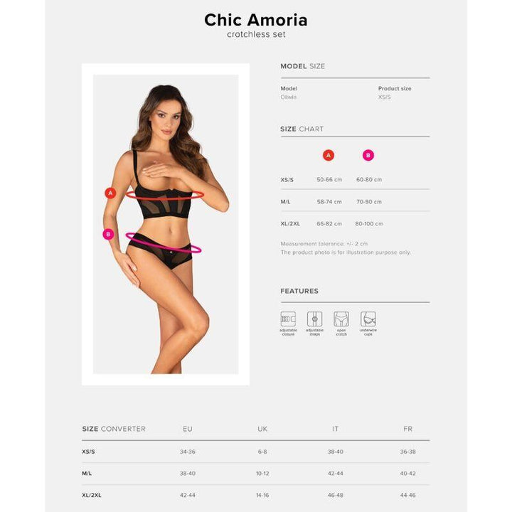 OBSESSIVE - CHIC AMORIA SET 2-TEILIG KÖRPERLOS M/L - INTIM SPACE Online Sexshop