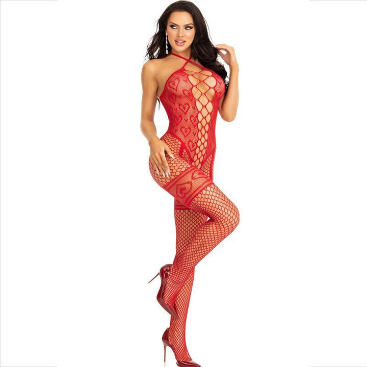 LEG AVENUE - BODYSTOCKING HALSHALTER ROTE HERZEN ROT - INTIM SPACE Online Sexshop