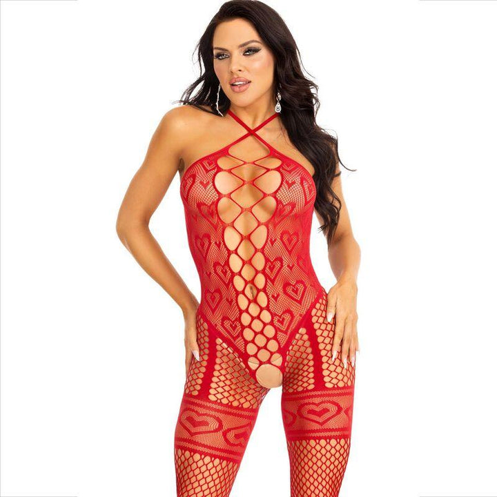 LEG AVENUE - BODYSTOCKING HALSHALTER ROTE HERZEN ROT - INTIM SPACE Online Sexshop