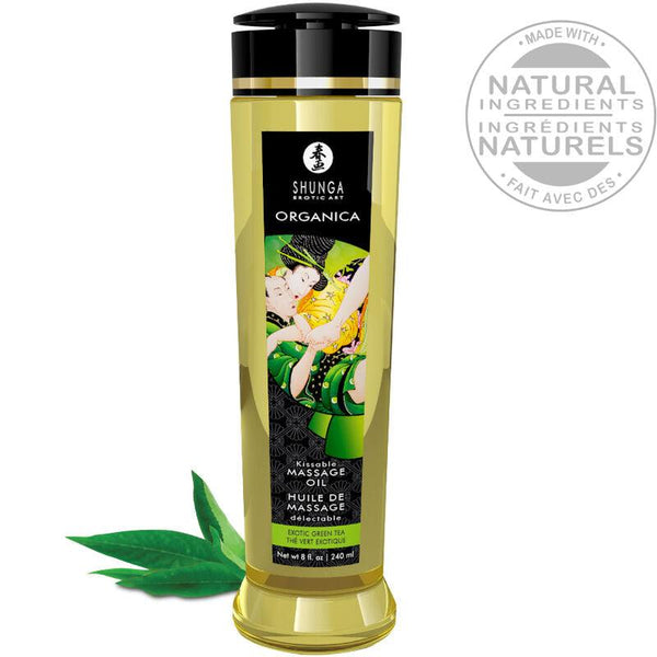 SHUNGA - BIO MASSAGEÖL GRÜNER TEE 240 ML - INTIM SPACE Online Sexshop