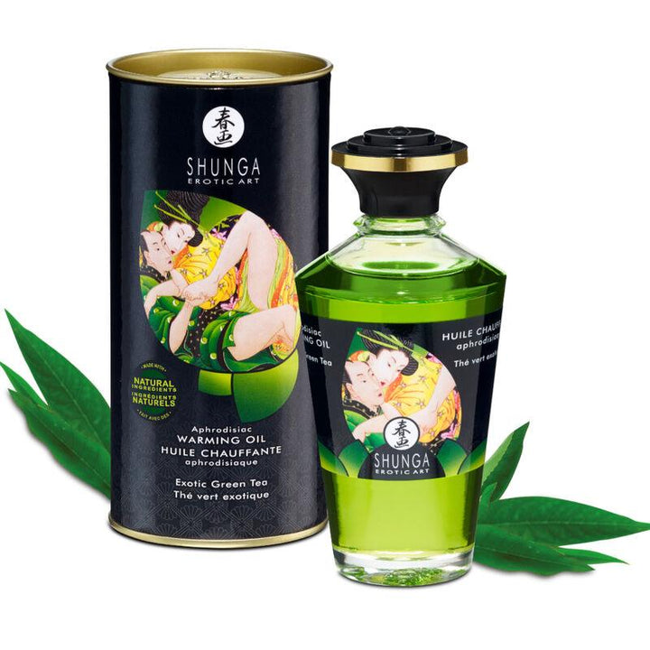 SHUNGA - BIO-GRÜNER TEE-WÄRMEEFFEKT-MASSAGEÖL 100 ML - INTIM SPACE Online Sexshop