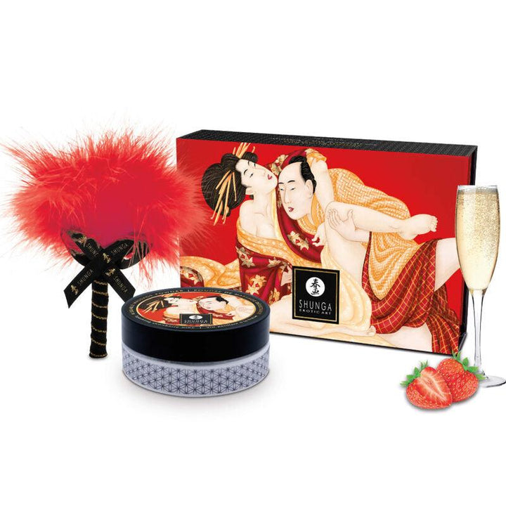 SHUNGA - ERDBEER-ESSBARE MASSAGEPULVER-SET - INTIM SPACE Online Sexshop