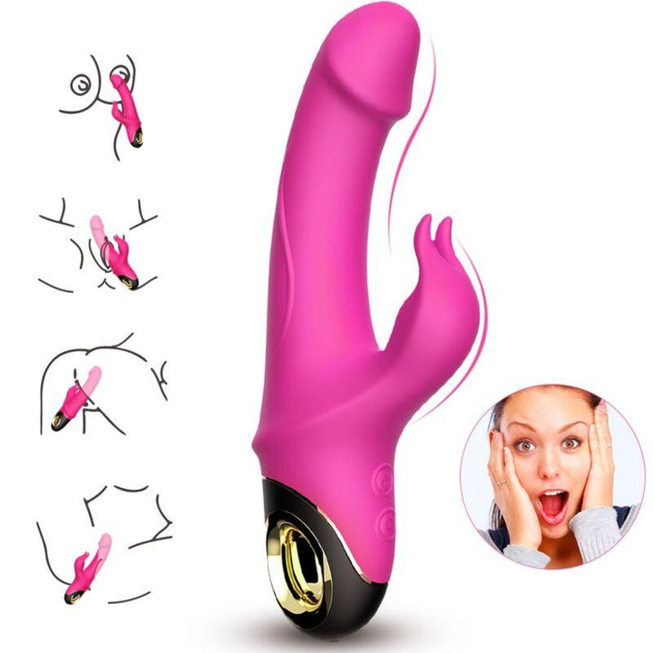 ARMONY - METEROR DILDO VIBRATOR RABBIT ROTATOR FUCHSIA - INTIM SPACE Online Sexshop