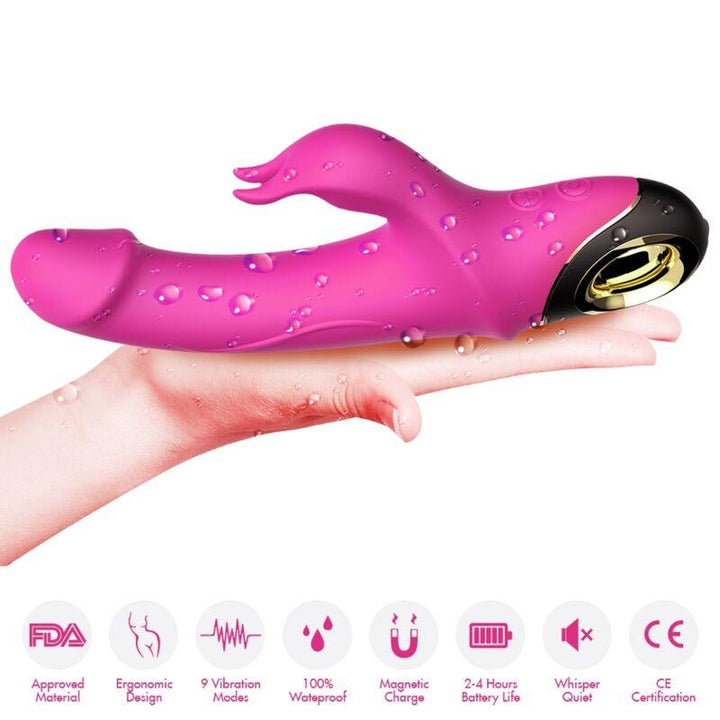 ARMONY - METEROR DILDO VIBRATOR RABBIT ROTATOR FUCHSIA - INTIM SPACE Online Sexshop