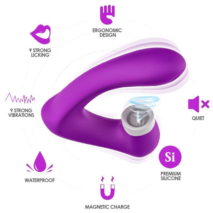 ARMONY - SECRETKISS LECKT VIBRIERENDEN CLIT UND VIBRATOR, GEBOGEN LILA - INTIM SPACE Online Sexshop