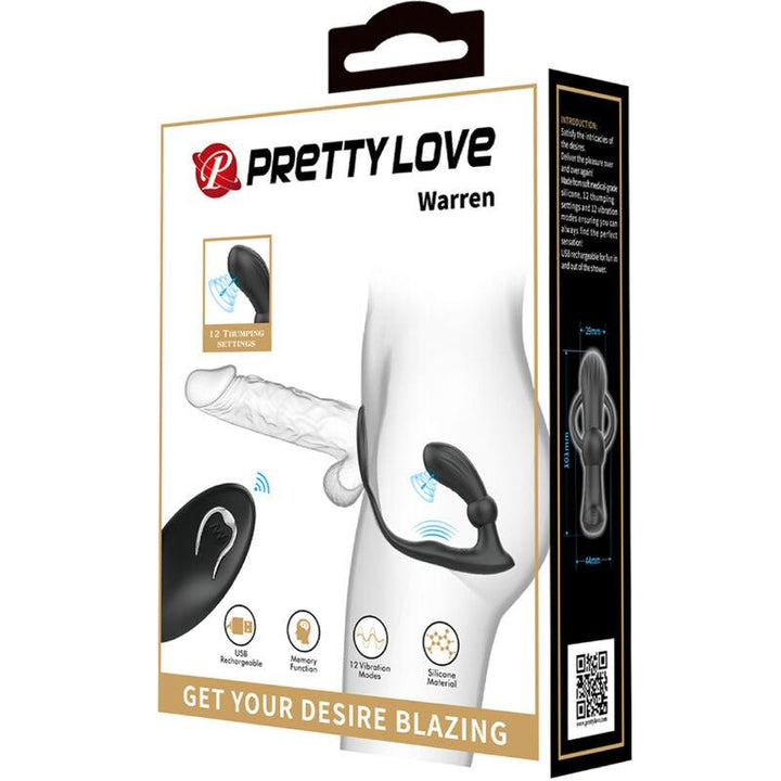 PRETTY LOVE - WARREN BLACK ANALRING - VIBRATOR - INTIM SPACE Online Sexshop