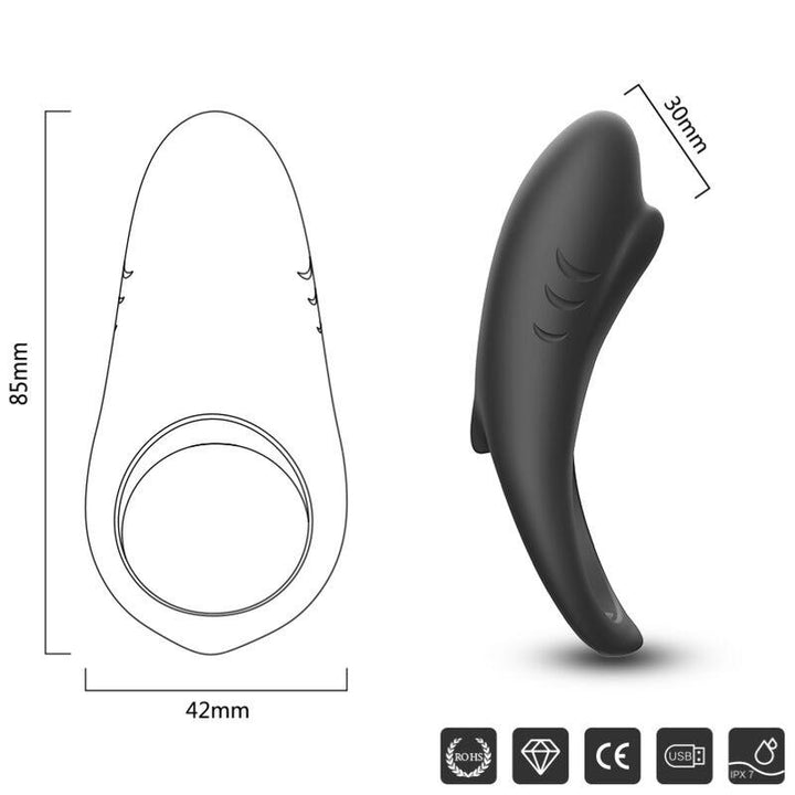 ARMONY - SHARK VIBRATORRING FÜR PAARE FERNBEDIENUNG SCHWARZ - INTIM SPACE Online Sexshop