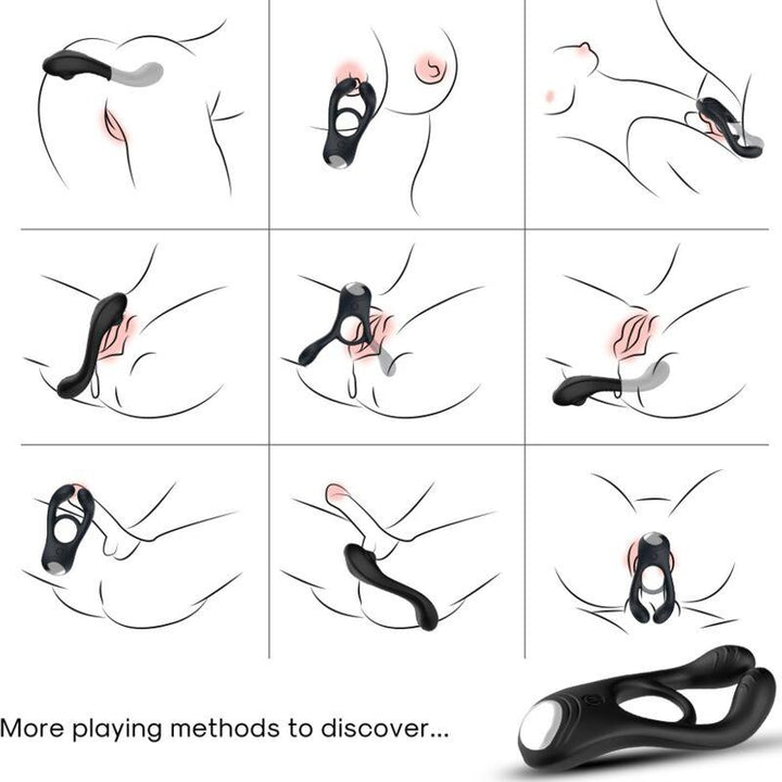 ARMONY - VEYRON DOPPEL-VIBRATOR-RINGSPIELZEUG FÜR PAARE MIT FERNBEDIENUNG SCHWARZ - INTIM SPACE Online Sexshop