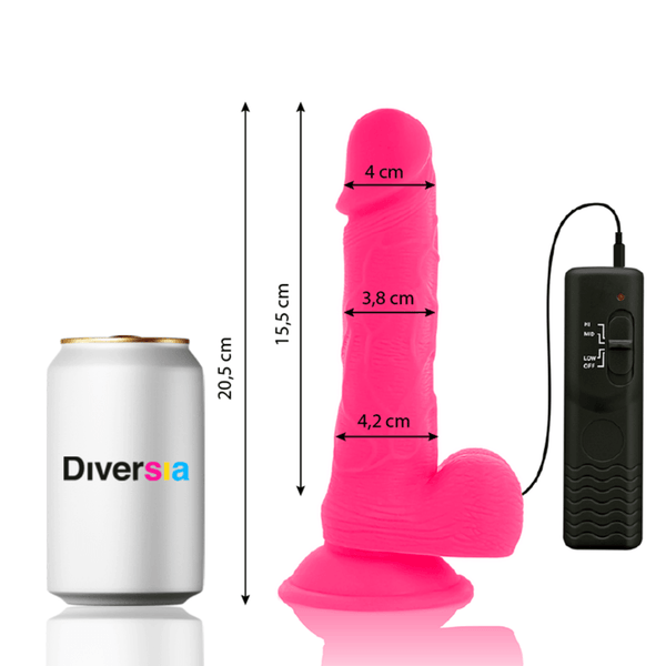 DIVERSIA - FLEXIBLER VIBRIERENDER DILDO ROSA 20.5 CM -O- 4.2 CM - INTIM SPACE Online Sexshop