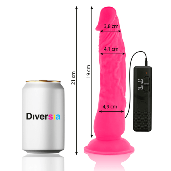 DIVERSIA - FLEXIBLER VIBRIERENDER DILDO ROSA 21 CM -O- 4.9 CM - INTIM SPACE Online Sexshop