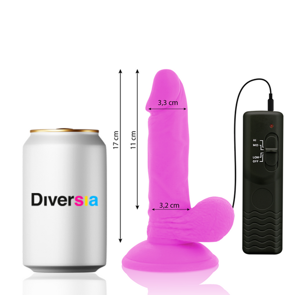 DIVERSIA - FLEXIBLER VIBRIERENDER DILDO LILA 17 CM -O- 3.3 CM - INTIM SPACE Online Sexshop