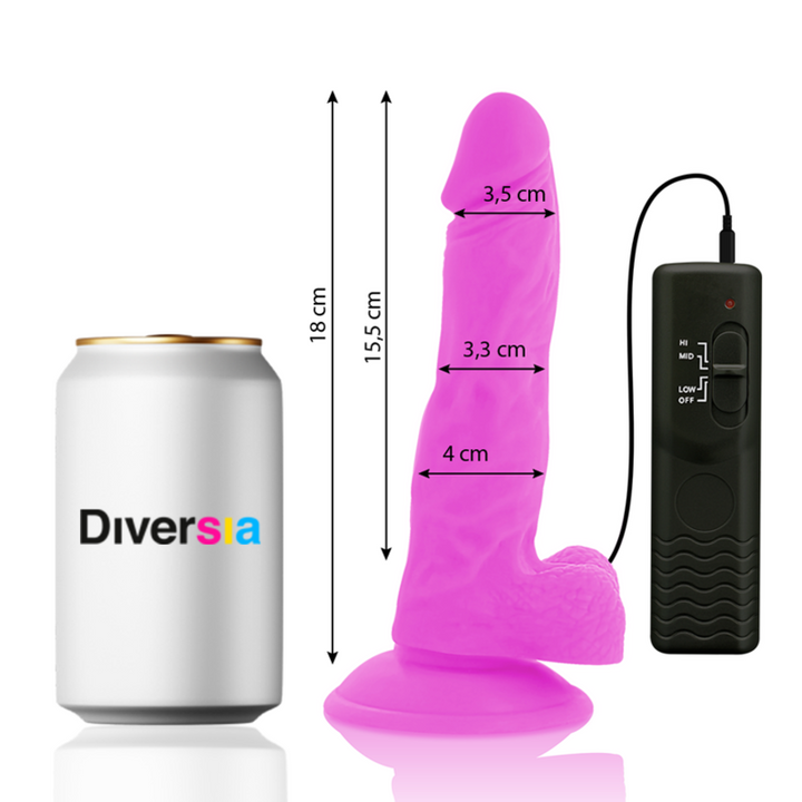 DIVERSIA - FLEXIBLER VIBRIERENDER DILDO LILA 18 CM -O- - CM - INTIM SPACE Online Sexshop