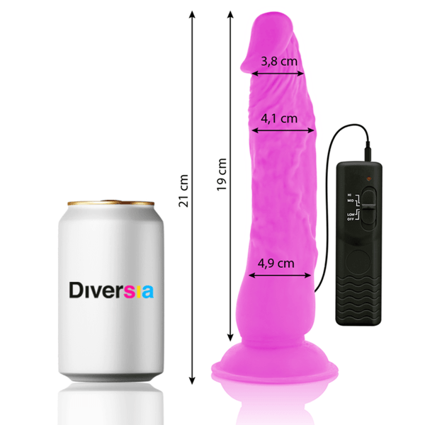 DIVERSIA - FLEXIBLER VIBRIERENDER DILDO LILA 21 CM -O- 4.9 CM - INTIM SPACE Online Sexshop