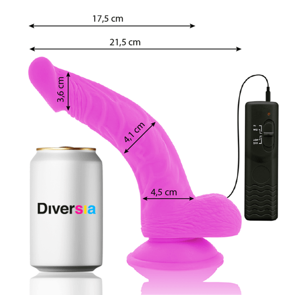 DIVERSIA - FLEXIBLER VIBRIERENDER DILDO LILA 21.5 CM -O- 4.5 CM - INTIM SPACE Online Sexshop