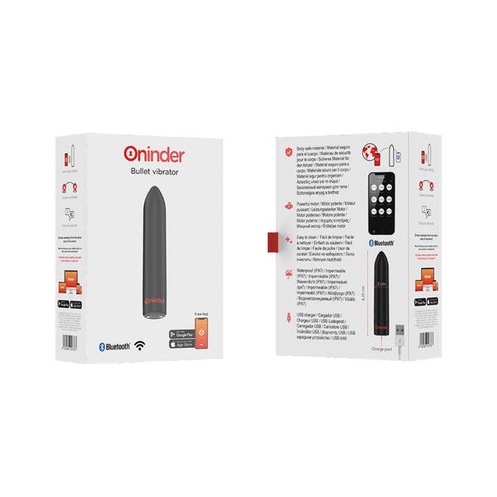 ONINDER - BERLIN BULLET VIBRATOR SCHWARZ - MODI 8,5 - 2 CM - KOSTENLOSE APP - INTIM SPACE Online Sexshop