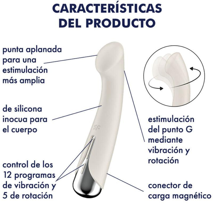 SATISFYER - SPINNING G-SPORT - ROTATOR VIBRATOR BEIGE - INTIM SPACE Online Sexshop