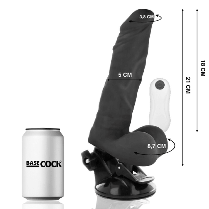 BASECOCK - ARTIKULIERBARER VIBRATOR MIT FERNBEDIENUNG SCHWARZ 21 CM -O- - CM - INTIM SPACE Online Sexshop