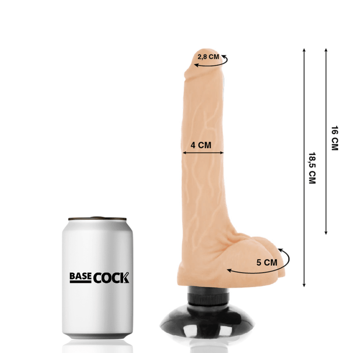 BASECOCK - REALISTISCHER VIBRATOR 2-1 NATÜRLICH 18.5 CM -O- - CM - INTIM SPACE Online Sexshop