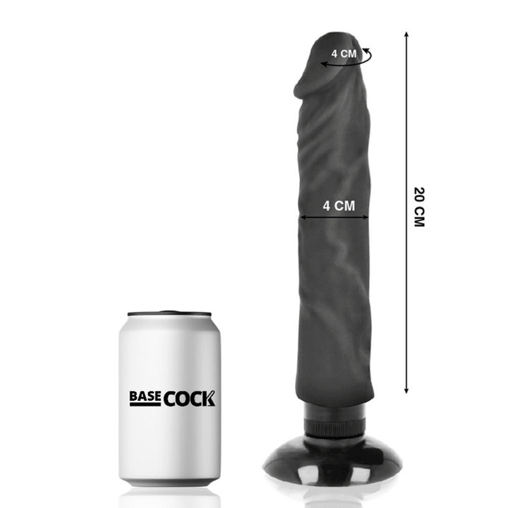 BASECOCK - REALISTISCHER VIBRATOR 2-1 SCHWARZ 20 CM -O- - CM - INTIM SPACE Online Sexshop