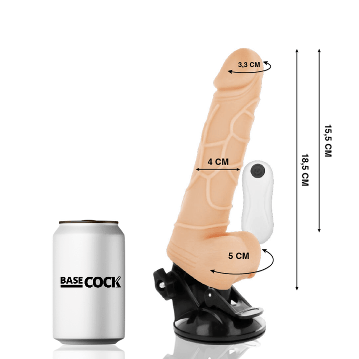 BASECOCK - REALISTISCHER NATÜRLICHER MIT FERNBEDIENUNG VIBRATOR 18.5 CM -O- 4CM - INTIM SPACE Online Sexshop