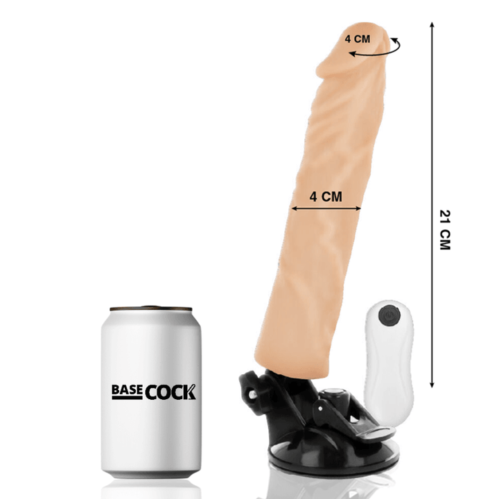 BASECOCK - REALISTISCHER VIBRATOR MIT FERNBEDIENUNG NATURWEISS 21 CM -O- - CM - INTIM SPACE Online Sexshop