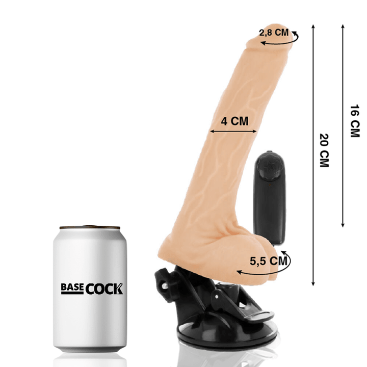 BASECOCK - REALISTISCHER VIBRATOR MIT FERNBEDIENUNG MIT HODEN 20 CM -O- - CM - INTIM SPACE Online Sexshop