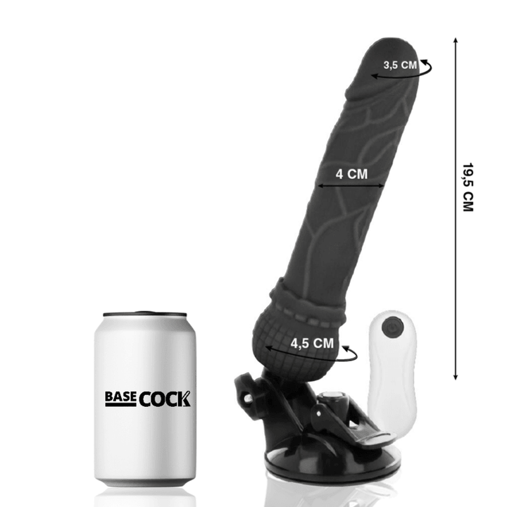 BASECOCK - REALISTISCHER VIBRATOR MIT FERNBEDIENUNG SCHWARZ 19.5 CM -O- - CM - INTIM SPACE Online Sexshop