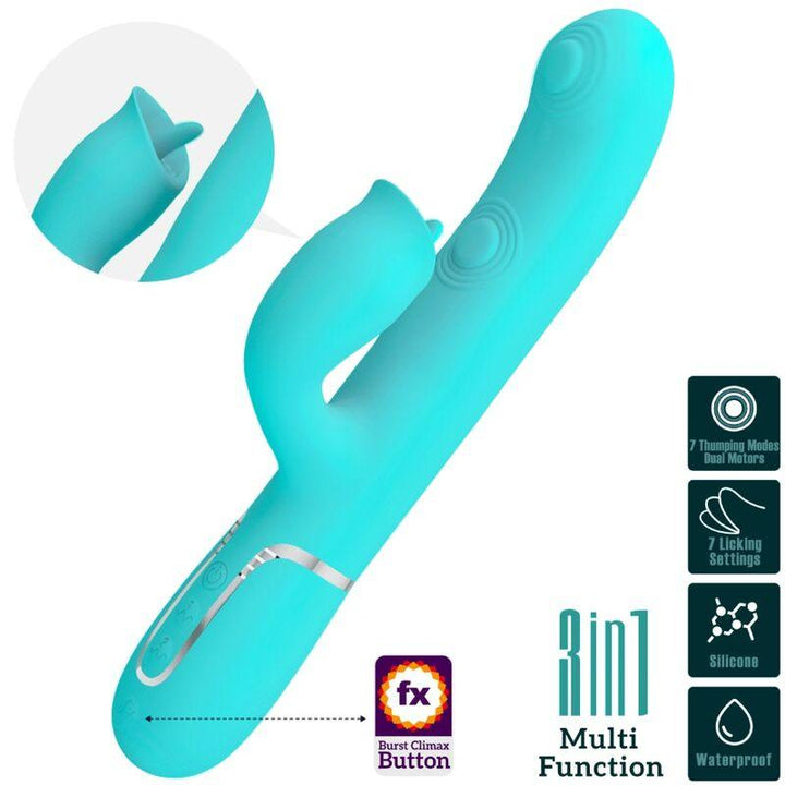 PRETTY LOVE - KANINCHENVIBRATOR MIT LECKENDEM AQUAGRÜN - INTIM SPACE Online Sexshop