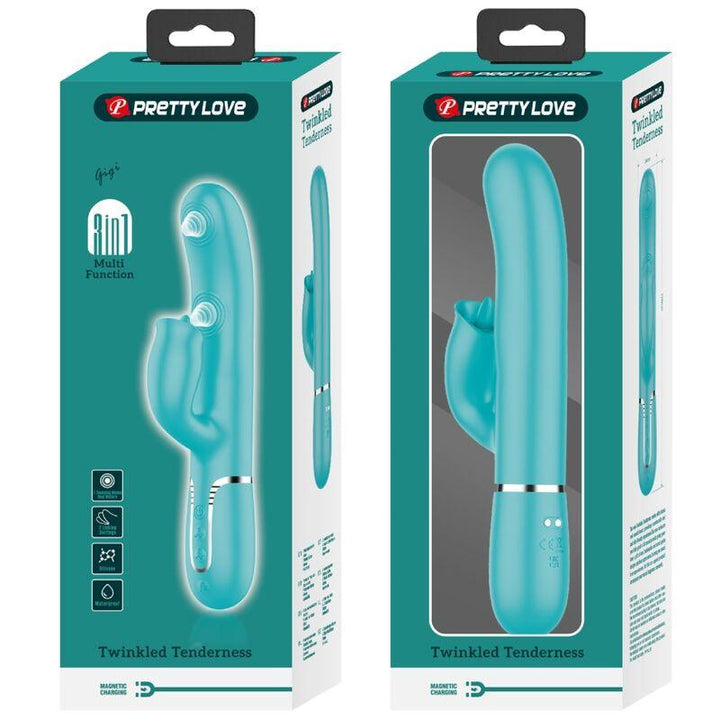 PRETTY LOVE - KANINCHENVIBRATOR MIT LECKENDEM AQUAGRÜN - INTIM SPACE Online Sexshop