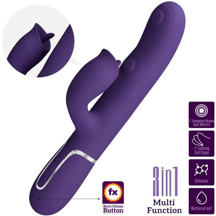 PRETTY LOVE - KANINCHENVIBRATOR MIT LILA LECKEN - INTIM SPACE Online Sexshop