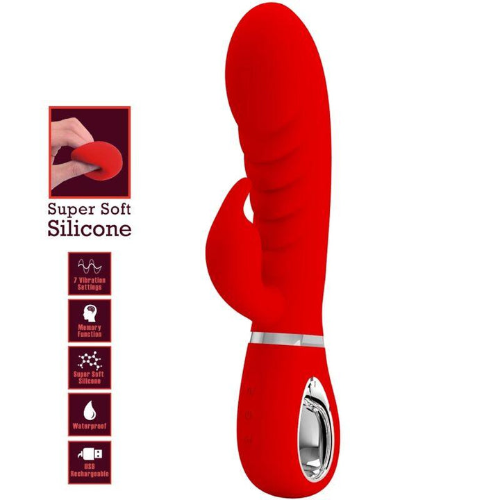 PRETTY LOVE - PRESCOTT MULTIFUNKTIONS-G-SPOT-VIBRATOR ROT - INTIM SPACE Online Sexshop