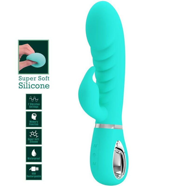 PRETTY LOVE - PRESCOTT MULTIFUNKTIONS-G-SPOT-VIBRATOR AQUA GREEN - INTIM SPACE Online Sexshop