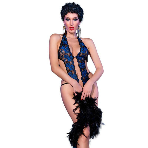 CHILIROSE - CR 4479 BODYSUIT MIT SCHRITTFREIEN BLAU S/M - INTIM SPACE Online Sexshop