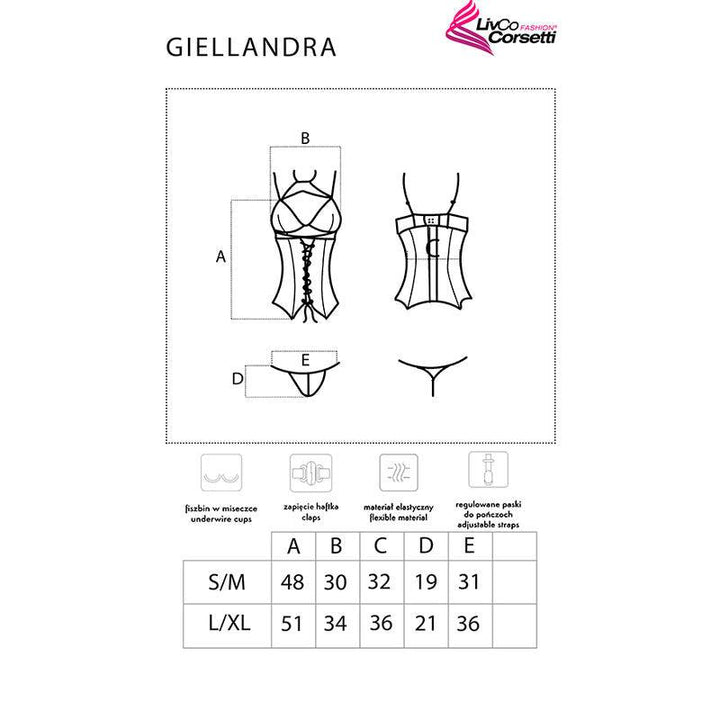 LIVCO CORSETTI FASHION - GIELLANDRA FOR THE SENSES COLLECTION KORSETT - PANTY SCHWARZ - INTIM SPACE Online Sexshop