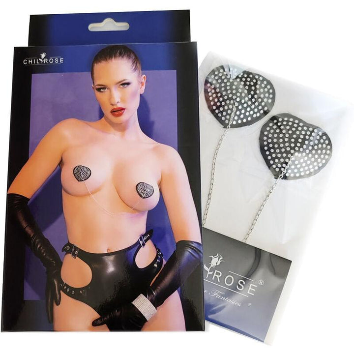 CHILIROSE - CR 4662 NIPPELABDECKUNGEN SILBER - SCHWARZ - INTIM SPACE Online Sexshop