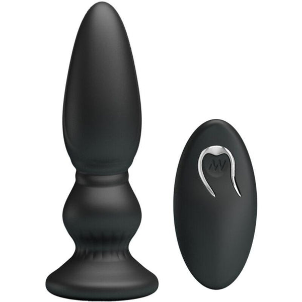 MR PLAY - LEISTUNGSSTARKER VIBRATOR MIT FERNBEDIENUNG, ANALSTECKER, SCHWARZ - INTIM SPACE Online Sexshop