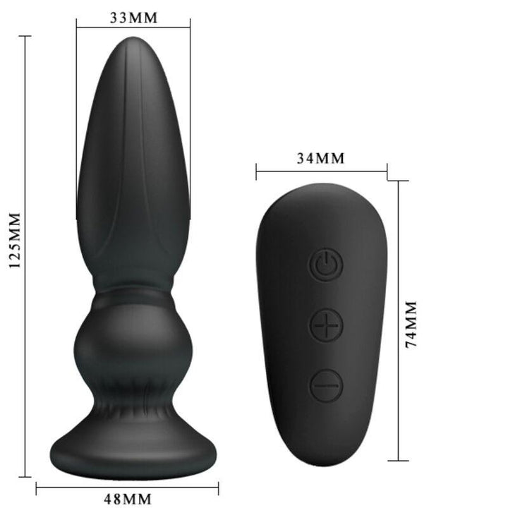 MR PLAY - LEISTUNGSSTARKER VIBRATOR MIT FERNBEDIENUNG, ANALSTECKER, SCHWARZ - INTIM SPACE Online Sexshop