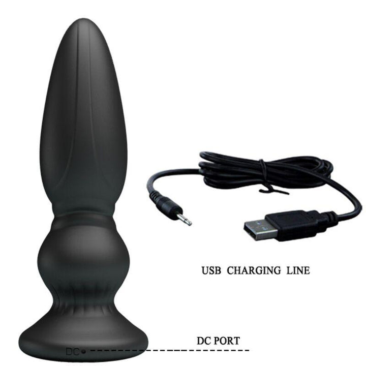 MR PLAY - LEISTUNGSSTARKER VIBRATOR MIT FERNBEDIENUNG, ANALSTECKER, SCHWARZ - INTIM SPACE Online Sexshop