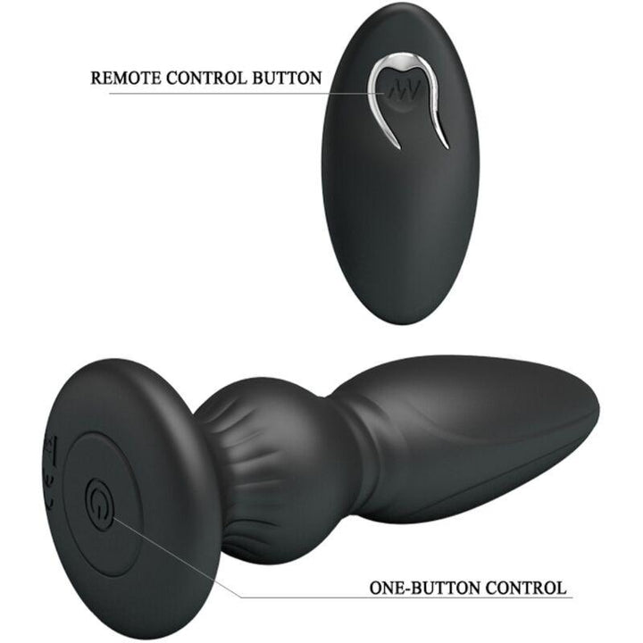 MR PLAY - LEISTUNGSSTARKER VIBRATOR MIT FERNBEDIENUNG, ANALSTECKER, SCHWARZ - INTIM SPACE Online Sexshop