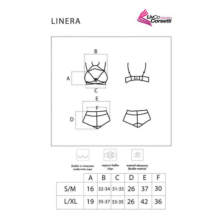 LIVCO CORSETTI FASHION - LINERA FÜR DIE SENSES-KOLLEKTION BH - PANTY SCHWARZ - INTIM SPACE Online Sexshop