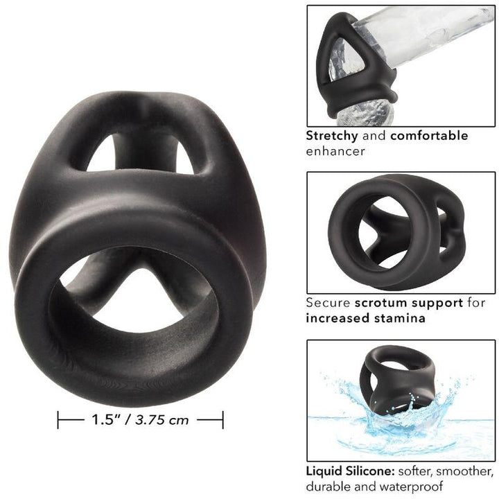 CALEXOTICS - ALPHA DUAL CAGE RING SCHWARZ - INTIM SPACE Online Sexshop