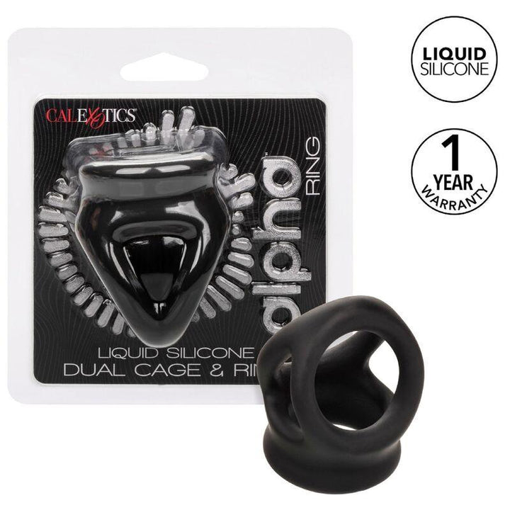 CALEXOTICS - ALPHA DUAL CAGE RING SCHWARZ - INTIM SPACE Online Sexshop