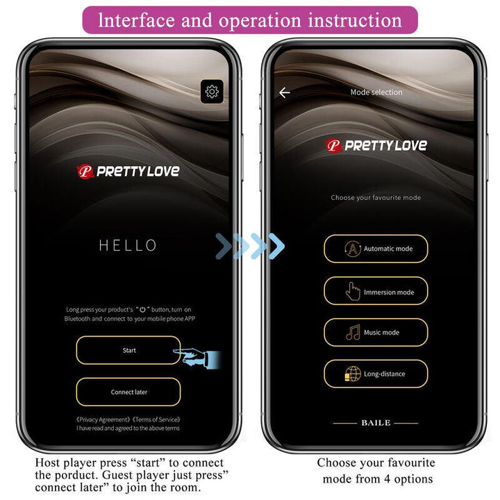 PRETTY LOVE - HECTOR ELECTROSHOCK VIBRATOR PER APP-STEUERUNG LILA - INTIM SPACE Online Sexshop