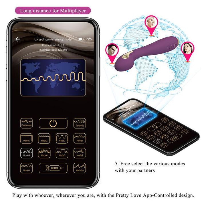 PRETTY LOVE - HECTOR ELECTROSHOCK VIBRATOR PER APP-STEUERUNG LILA - INTIM SPACE Online Sexshop