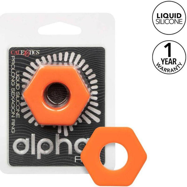 CALEXOTICS - ALPHA PROLONG SEXAGON RING ORANGE - INTIM SPACE Online Sexshop